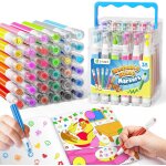 Jexnovashop - 36 couleurs de marqueurs lavables pour enfants, set de marqueurs de coloriage avec livres ...