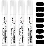 Jexnovashop - feutre craie blanc, marqueurs craie 10mm, effacable avec chiffon humide ou sec, pointe ...