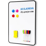 Jexnovashop - tableau blanc magnetique 40x30cm, a3 tableau blanc double face avec 6 stylos marqueurs ...