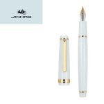 Jinhao - stylo plume vert turquoise clair, garniture or, baril acrylique, plume fine, ecriture, calligraphie, ...