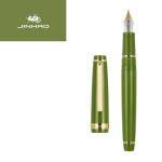 Jinhao - stylo plume vert turquoise clair, garniture or, baril acrylique, plume fine, ecriture, calligraphie, ...