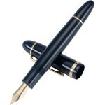 Jinhao x159 stylo - plume a pointe fine, bleu fonc� avec clip dor� en acrylique de grande taille