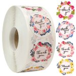 Jolis autocollants ronds floraux de remerciement, etiquettes de scellage, pour faveur de mariage, enveloppe ... Jolis autocollants ronds floraux de remerciement, etiquettes de scellage, pour faveur de mariage, enveloppe ...
