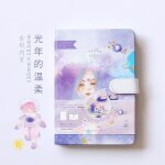 Joli carnet de notes en cuir souple, 224 pages, avec illustration de page en couleur, bouton magn�tique, ...