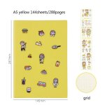 Joli carnet de notes a grille, journal, carnet de notes, livre de budget, couverture souple, agenda, ...