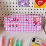 Jolie bote a crayons de grande capacit, en pu, ours, sac a crayons pour la rentre scolaire, fournitures ...