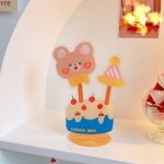Jolie fleur de dessin anim, ornement en forme d'ours, clip pour mmo, dcoration florale de bureau, ...