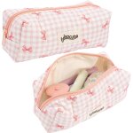 Jolie trousse a crayons pour filles - trousse a crayons en coton matelass avec n?ud imprim, trousse ...