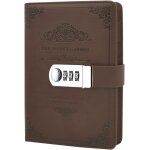 Journal en cuir pu ecriture carnet, taille quotidien reli� avec serrure a combinaison serrure mot de ...