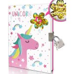 Journal intime fille avec cadenas, 17, 8x13, 5cm 80 feuilles lign paillettes secouables cahier de notes ...