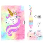 Journal intime fille avec cadenas, a5 ensemble de de licorne licorne ensemble de carnet secret en peluche ...