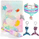 Journal intime fille avec cadenas, carnet secret pour fille sir�ne, carnet de notes avec serrure, cahier ...