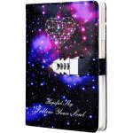 Journal intime fille, ciel etoil� carnet de notes avec serrure a combinaison, cahier journal bloc - notes ...