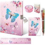 Journal intime fille secret, ensemble de papeterie enfant comprend papillon carnet secret fille avec ...