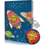 Journal intime garon avec cadenas, 17, 8x13, 5cm 80 feuille lign paillettes secouables cahier de notes ...