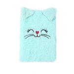 Journal intime en peluche avec visage de chat mignon, cadenas et cl�, carnet secret a couverture rigide ...