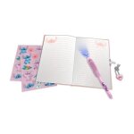 Journal intime, stickers & stylo a encre magique stitch, angel & souillon disney