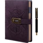 Journal vintage avec stylo pour femmes hommes - a5 agenda rechargeable avec serrure organisateur planificateur ...