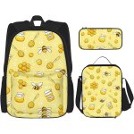 Jupsero mignon abeilles et miel 3 pices sacs a dos ensemble ecole 3 en 1 cartable epaule isol bote ...