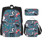 Jupsero mignon floral skunks 3 pice sacs a dos ensemble ecole 3 en 1 cartable epaule isol lunch box ...