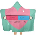 Jupsero serviette de plage hooded shower towel, pencil love ultra soft microfiber swimsuit cover up poncho ...