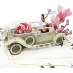 Just married carte de mariage pop - up 3d pour mariage, lune de miel, anniversaire, saint - valentin, ...