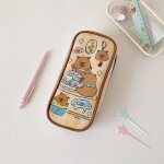 Kadsl - kawaii dessin anim mignon capybara trousse a crayons etudiant grande capacit sac de papeterie ...