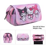 Kadsl - sanrio kuromi ¿ sac a crayons double couche hello kitty, trousse a crayons de grande capacit ...