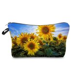 Kadsl - trousse a cosmtiques florale colore pour femme, etuis a crayons personnaliss, rose tournesol, ...