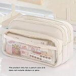 Kadsl - trousse a crayons chic de couleur unie, pochette transparente simple coréenne pour stylos, sac ... Kadsl - trousse a crayons chic de couleur unie, pochette transparente simple coréenne pour stylos, sac ...