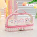 Kadsl - trousse a crayons kawaii double couche, sac a stylos de grande capacit, bote portable de dessin ...