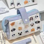 Kadsl - trousse a crayons modulaire multicouche imprim chien mignon, style ins, grande capacit, organisateur ...