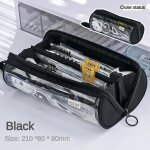 Kadsl - trousse a crayons transparente, crative, simple et multifonctionnelle, papeterie pour elves ...