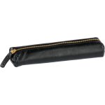 Kal - 116056c - une trousse en cuir noir - 4x2, 5x19, 5 cm - trousse slim - mini trousse - rangement ...