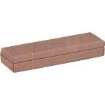 Kal - 194513c - plumier bois de rose - 21 x 5, 5 x 3 cm - piqres sellier orange - extrieur simili cuir ...