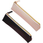 Kal - lot de 2 petites trousses a crayons en cuir avec fermeture eclair pour stylos, crayons, marqueurs ...