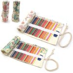 Kal - lot de 2 rouleaux a crayons en toile a 36 trous - trousse a pinceaux d'artiste - trousse a crayons ... Kal - lot de 2 rouleaux a crayons en toile a 36 trous - trousse a pinceaux d'artiste - trousse a crayons ...