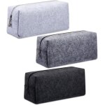 Kal - lot de 3 trousses de maquillage en feutre - avec fermeture eclair - pour voyage, fte des mres, ...