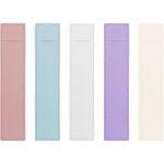 Kal - lot de 5 etuis a stylo plume en cuir classique rutilisables pour stylo a bille et crayons, bleu ...