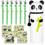 Kal - panda enfant cadeau anniversaire, 11pcs panda thme party, trousse a crayons en silicone, bloc ...