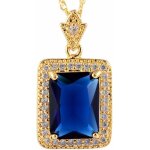 Kal - pendentif avec 18  chane & coupe de rectangulaire cz [4 couleurs disponibles] en plaqu or jaune, ...
