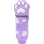 Kal - trousse a crayons tlescopique en silicone souple kawaii chat porte - stylo fermeture eclair sac ...