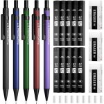 Kalanka - 0, 7mm porte - mines avec etui ¿ 5 porte - mines en m�tal, 10 tubes de recharges de mine hb ...