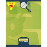 Kalanka - 108703c un lot de 20 cahiers agrafs verts (une marque de clairefontaine) - 17x22 cm - 32 pages ...