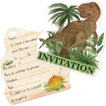 Kalanka - 12pcs carte invitation anniversaire thme dinosaure pour garon fille enfant fte anniversaire ...