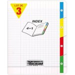 Kalanka - 18225amzc lot de 3 cahiers agrafs 4 index incolores (une marque de clairefontaine) - 17x22 ...