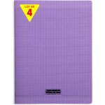 Kalanka - 18397cpack un lot de 4 cahiers agrafs violets (une marque de clairefontaine) - 24x32 cm - ...