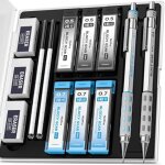 Kalanka - 2 porte mine m�caniques en m�tal a engrenages en forme de bloc, crayon a dessin a mine de 0, ...