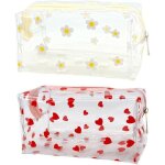 Kalanka - lot de 2 trousses de maquillage en pvc transparent - jolies trousses de toilette imperm�ables ...