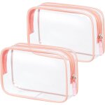 Kalanka - 2pcs trousse de toilette transparente, kit de voyage pour l`avion, pvc etanche trousse de maquillage ...